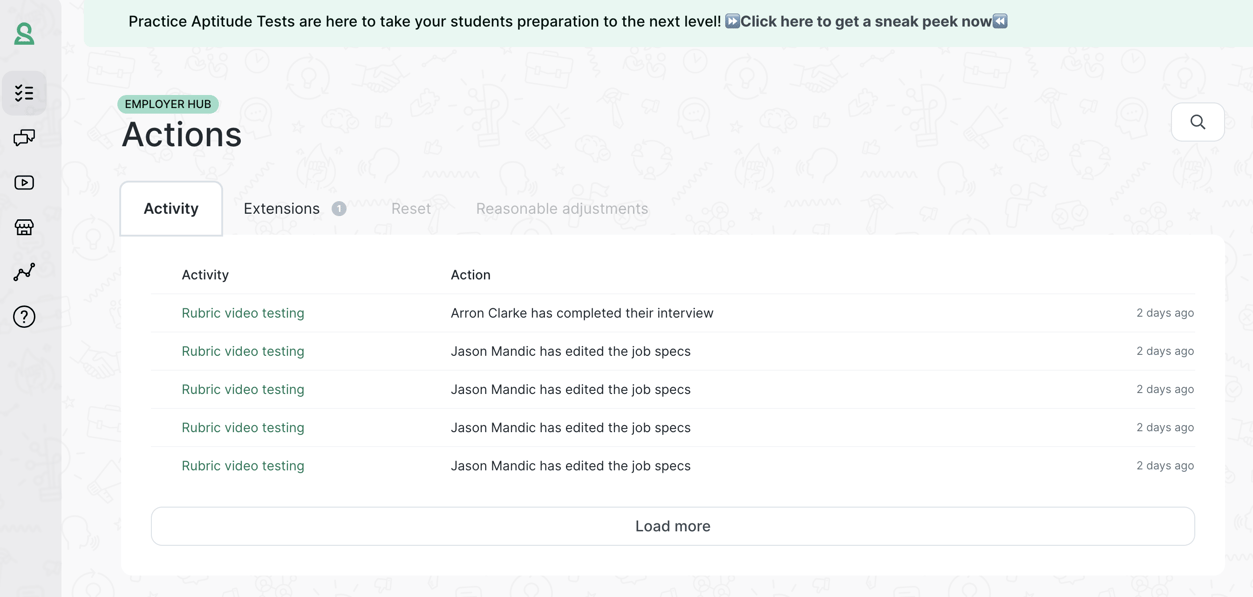 The Actions View